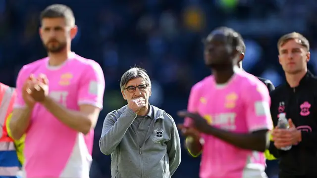 Ivan Juric, Manager of Southampton, looks dejected after the team's defeat and confirmed relegation 
