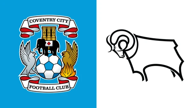 Coventry City and Derby County club badges