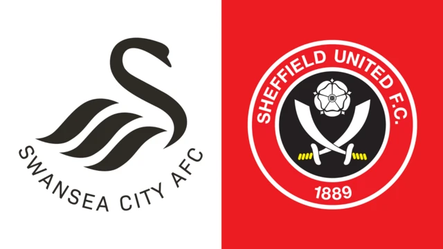 The club crests of Swansea City and Sheffield United side by side