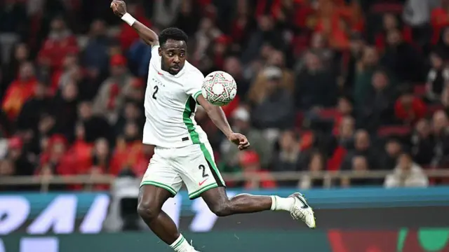 Bright Osayi-Samuel in action for Nigeria in their Africa Cup of Nations semi-final against Morocco