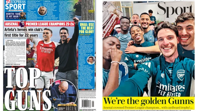 Back pages of the Express and Telegraph