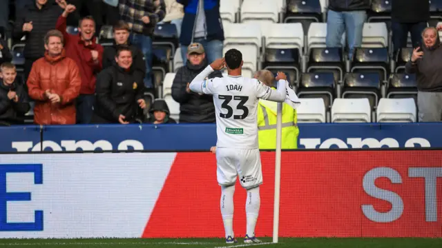 Adam Idah celebrates his goal