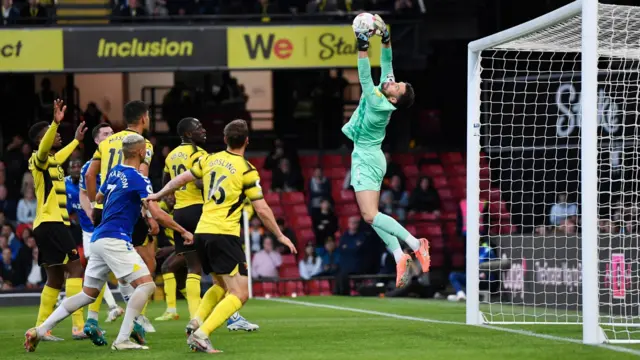 Ben Foster catches the ball for Watford