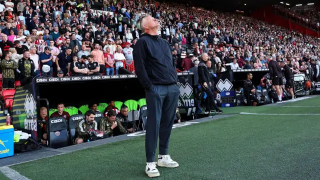 Chris Wilder reacting to Sheffield United's play-off semi-final against Bristol City