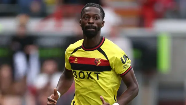 Omar Traore in action for Watford at Wrexham.
