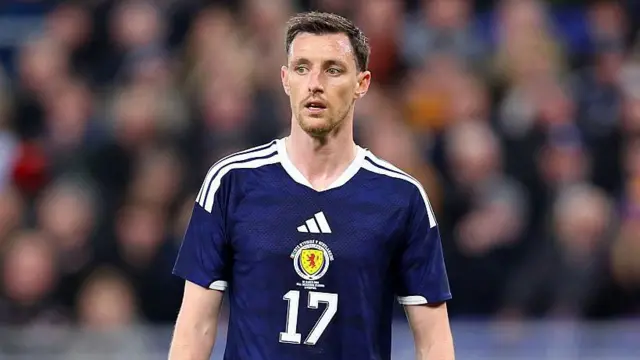 Dom Hyam in action for Scotland in the spring 