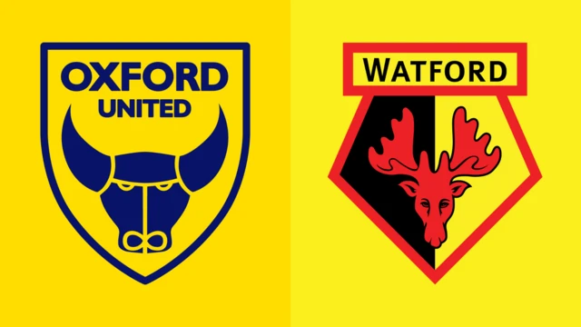 Side-by-side of Oxford United and Watford club badges