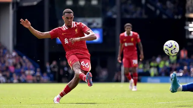 Trent Alexander-Arnold in action against Ipswich