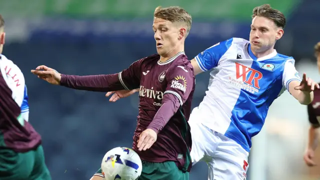 Ethan Galbraith in action at Blackburn