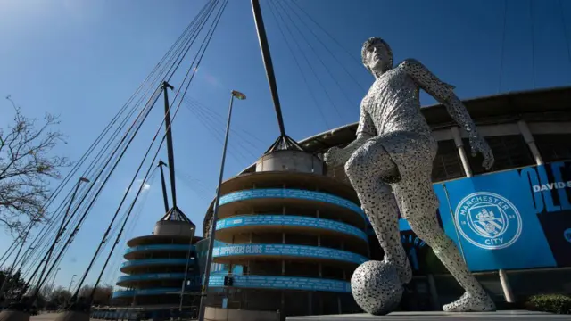 A statue of former player David Silva 