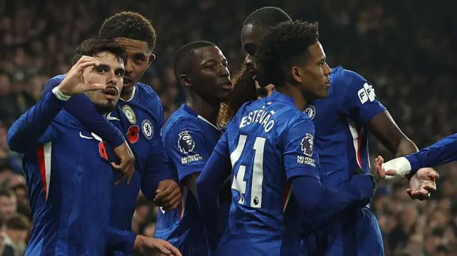 Pedro Neto celebrating with teammates