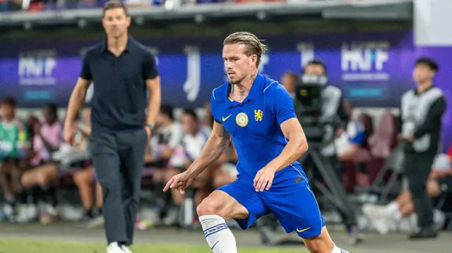 Mykhailo Mudryk in action for Chelsea in pre-season