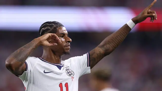 Marcus Rashford celebrating