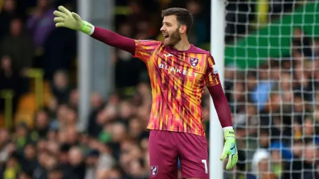 Angus Gunn in action for Norwich City