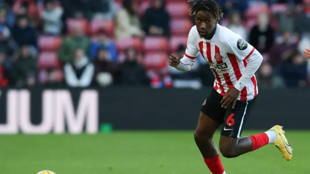 Timothee Pembele playing for Sunderland