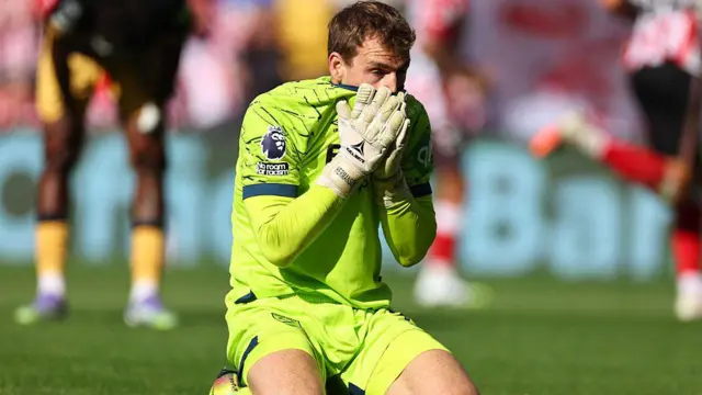 Mads Hermansen of West Ham United reacts during the Premier League match between Sunderland and West Ham United at Stadium of Light 