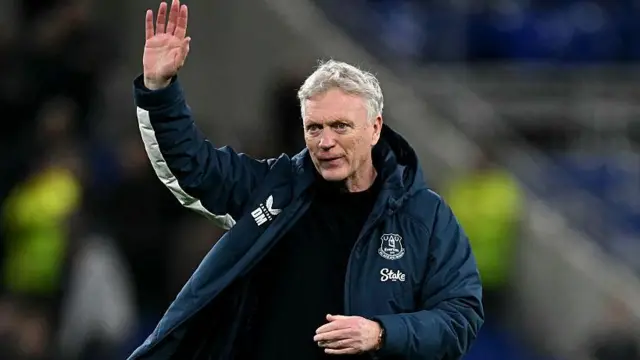 David Moyes waves to fans after match