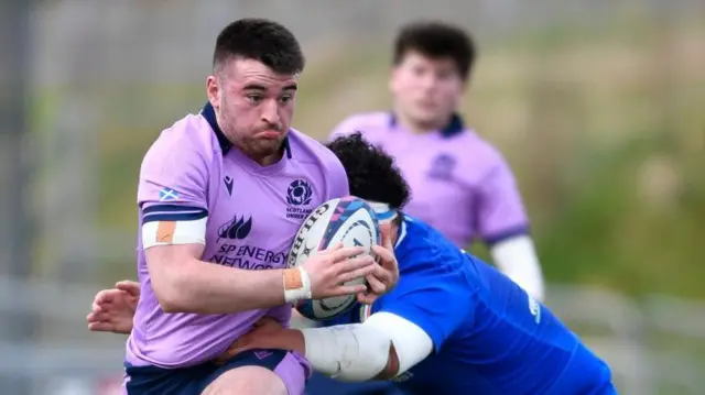 Jerry Blyth-Lafferty in action for Scotland against Italy