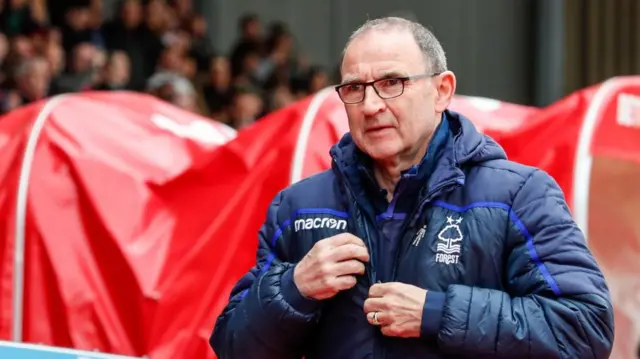 Martin O'Neil on the sideline during his time as Nottingham Forest manager