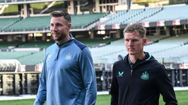 Paul Dummett and Matt Ritchie before friendly