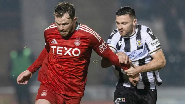 Aberdeen's Nicky Devlin and St Mirren's Greg Kiltie