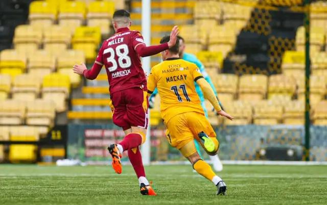 Motherwell's Lennon Miller and Livingston's Daniel MacKay