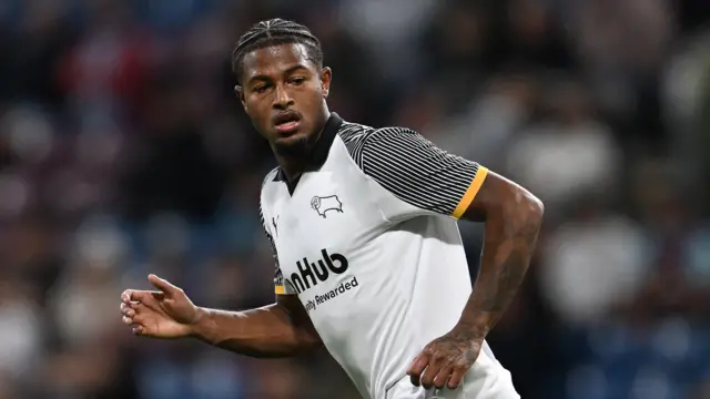 Rhian Brewster in action for Derby