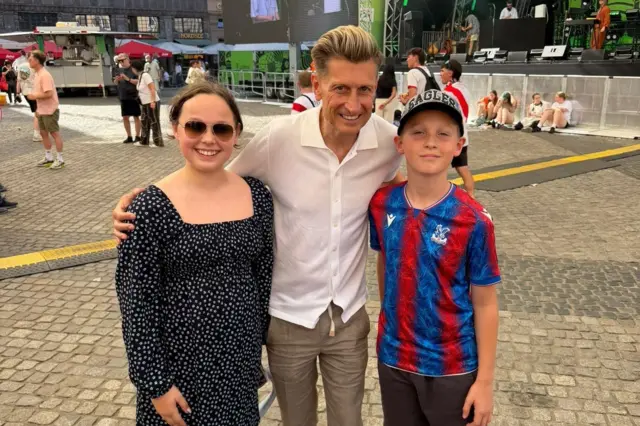 Crystal Palace chairman Steve Parish with fans
