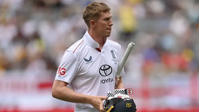 Zak Crawley leaves the field after being dismissed in Perth