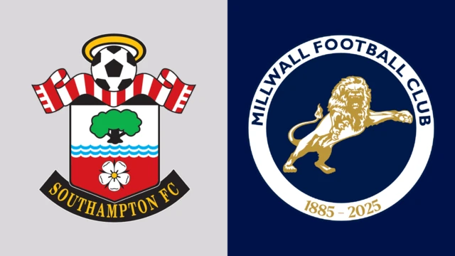Side-by-side of Southampton and Millwall club badges