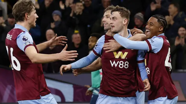 Burnley players celebrate