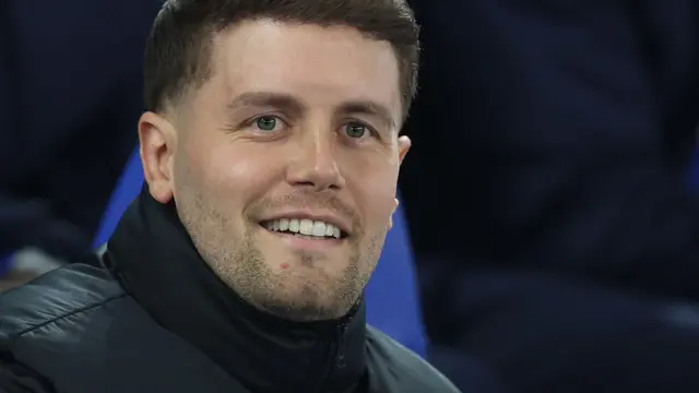 Fabian Hurzeler looks on from the Brighton dugout