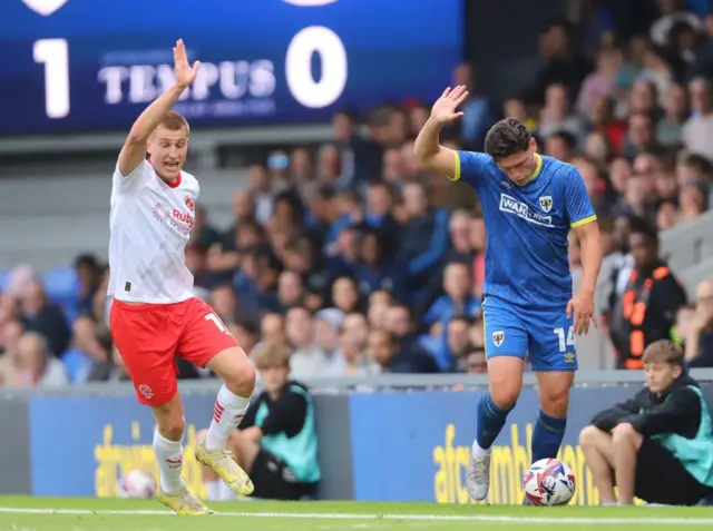 Rhys Bennett playing for Fleetwood Town