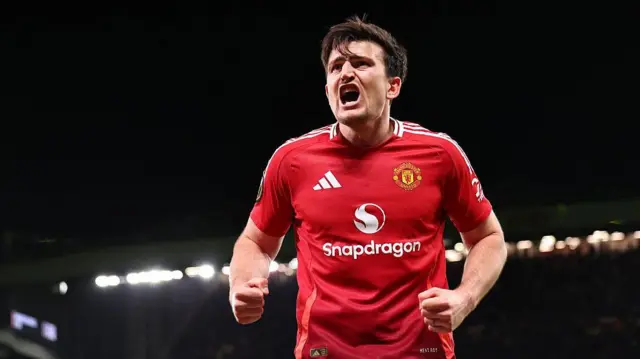 Harry Maguire celebrates goal