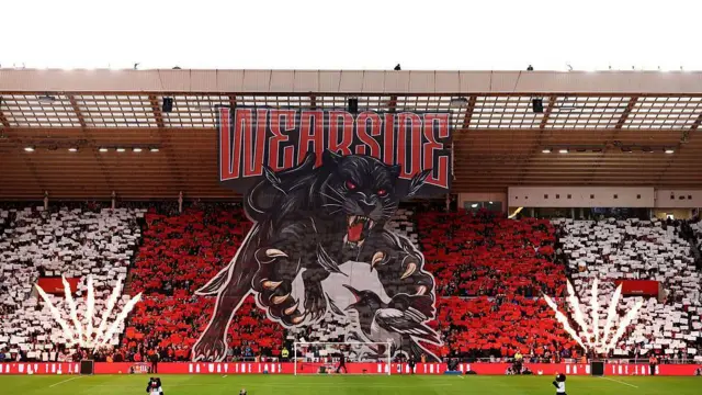 Sunderland display a tifo in the stands prior