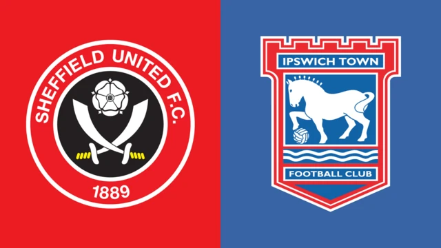 Side-by-side of Sheffield United and Ipswich Town club badges