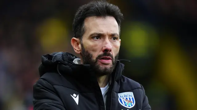 Carlos Corberan during a game as West Brom head coach