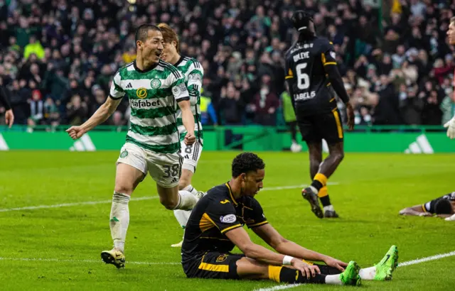 Celtic's Daizen Maeda celebrates