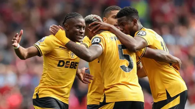 Wolves celebrate a goal