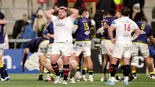 Corrie Barrett dejected at full-time