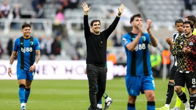 Head Coach Andoni Iraola celebrates