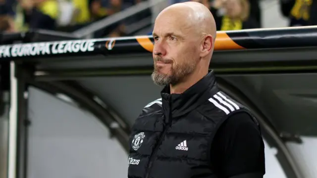 Erik ten Hag looks on