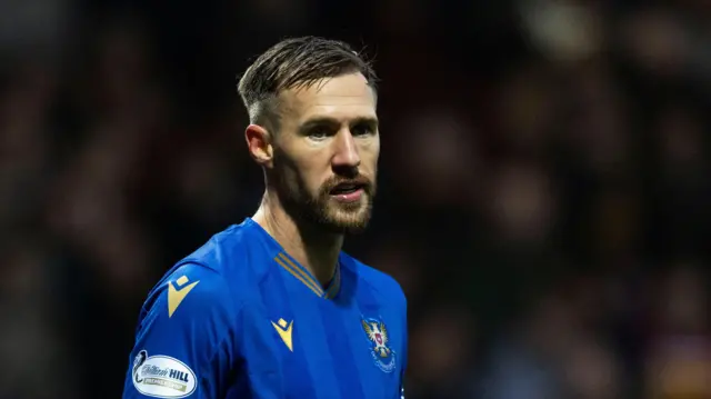 St Johnstone's Barry Douglas in action during a William Hill Premiership match between Motherwell and St Johnstone at Fir Park