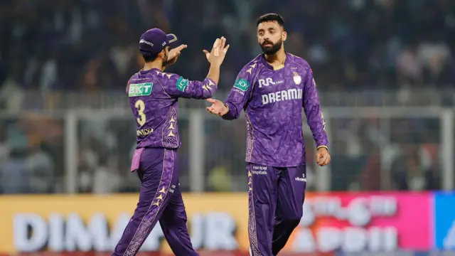 Varun Chakravarthy celebrating a wicket for Kolkata Knight Riders 