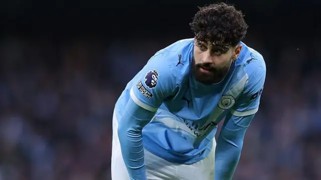 Josko Gvardiol of Manchester City looks on