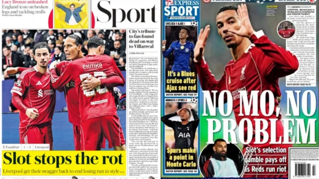 The Telegraph and The Express back pages