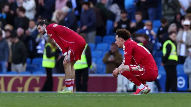 A dejected Curtis Jones of Liverpool 