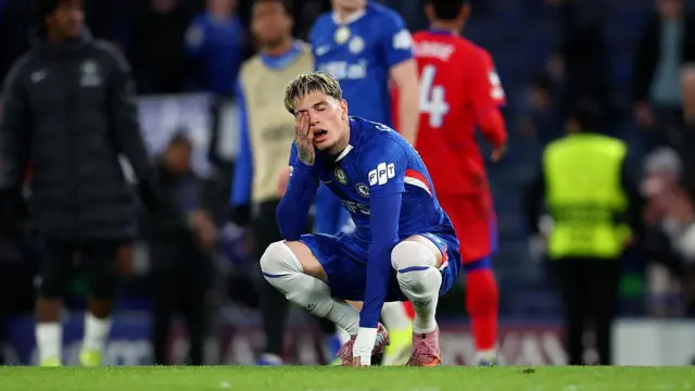 Alejandro Garnacho of Chelsea looks dejected