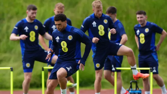 Scotland players in training