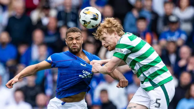 Rangers' Cyriel Dessers and Celtic's Liam Scales